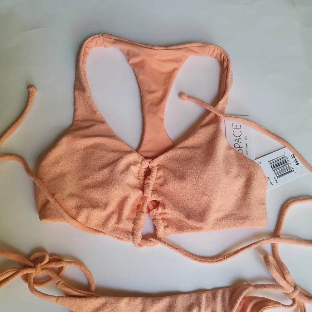 L*Space Terrycloth 2Pcs Bikini Swimsuit Set Dax Top and Lennox Bottom Classic S
